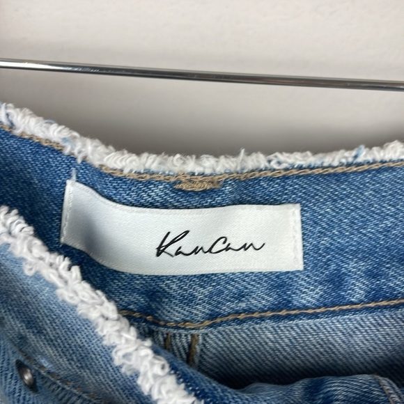 NWT KanCan Women Jean Denim Shorts SZ 7/27 Mid Rise Distressed Belt - Picture 10 of 13